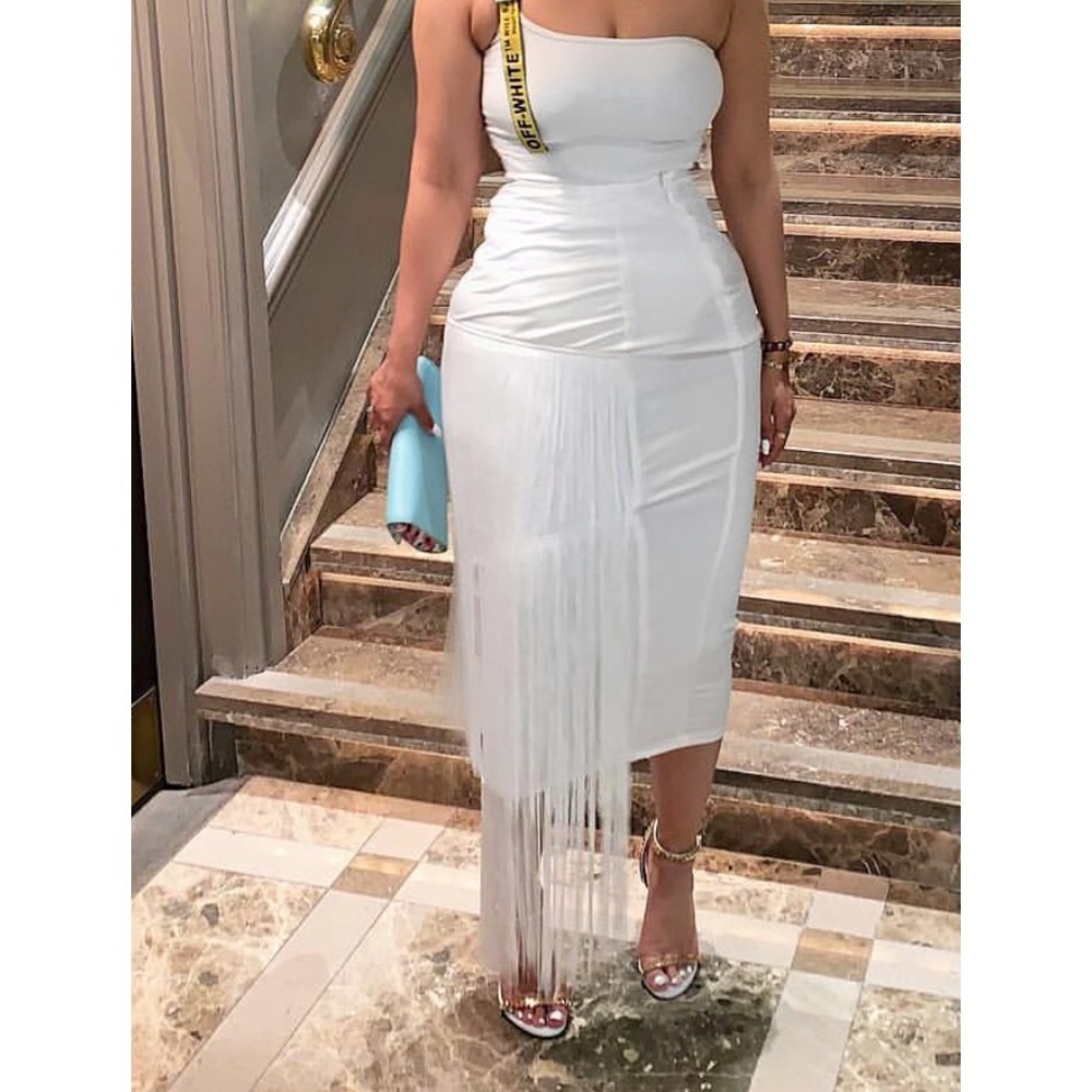 Pretty Little Thing Midi Fringe Skirt
